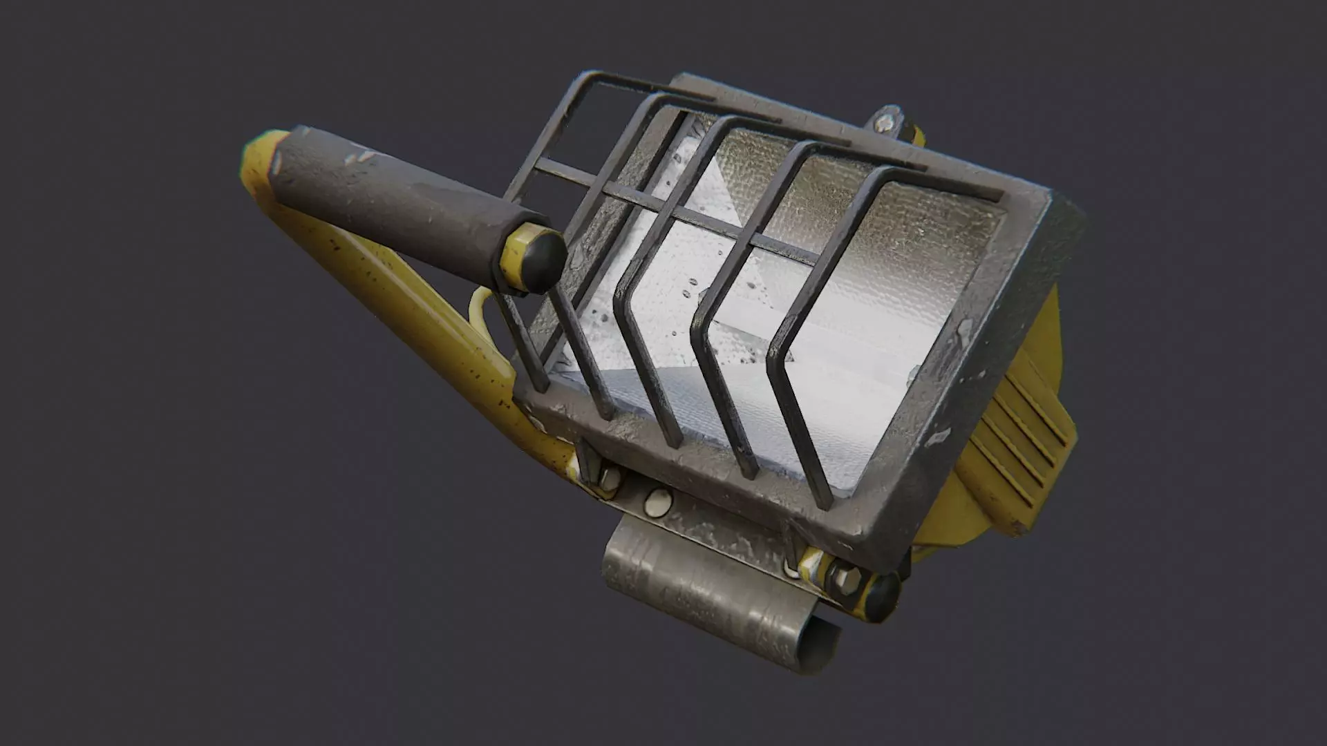 Painter Sprayer Gun with Hose Low-poly 3D model_3