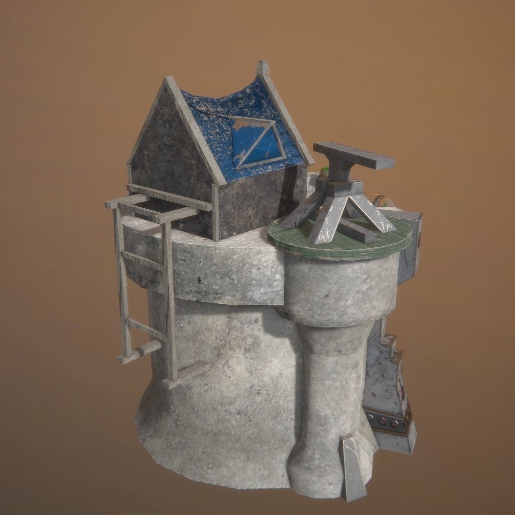 Defence tower Free low-poly 3D model