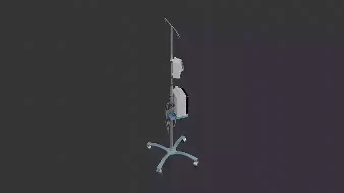 Medical IV Stand with IV Pole and Shelves