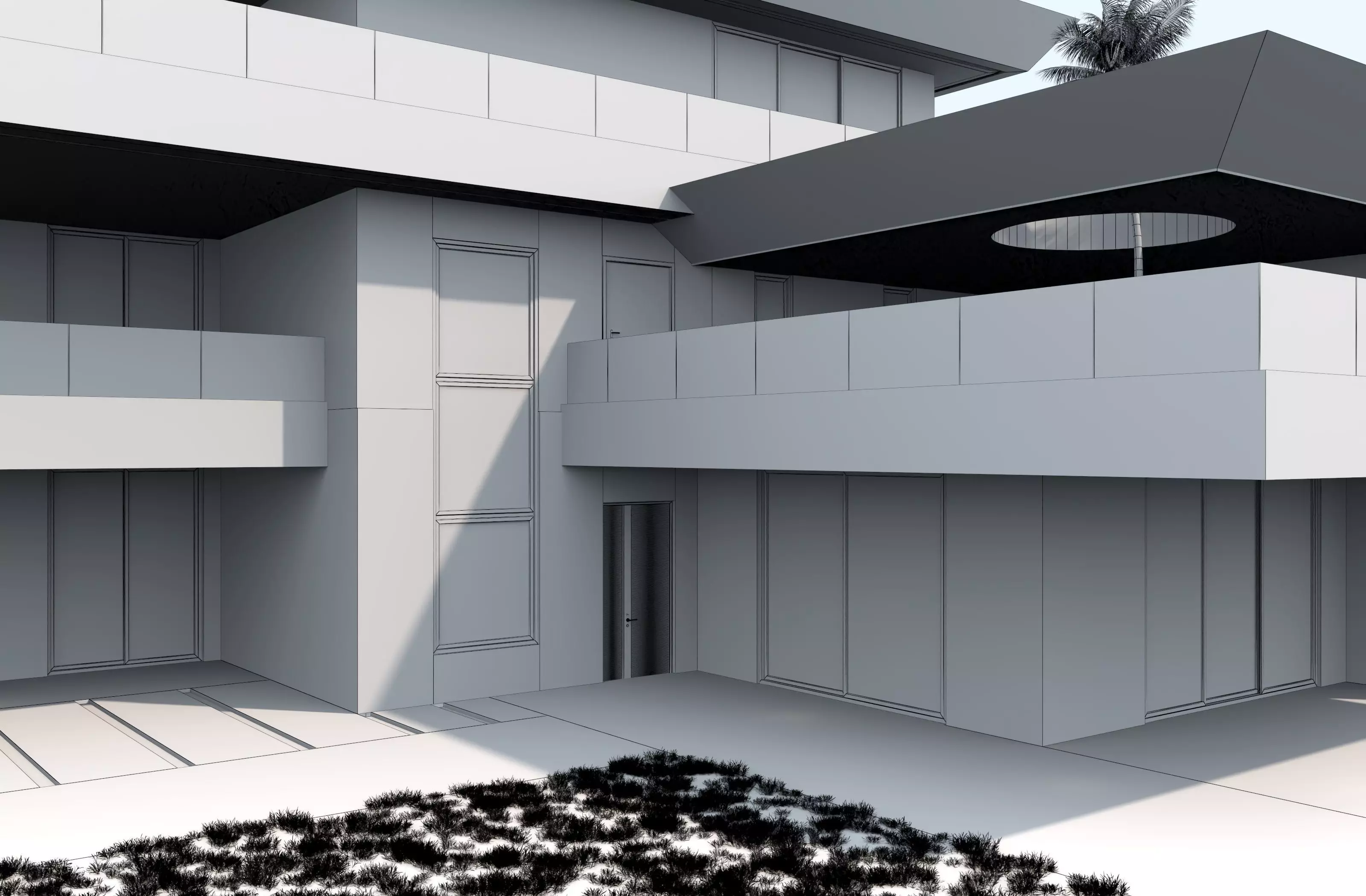 Modern house archicad Low-poly 3D model_14