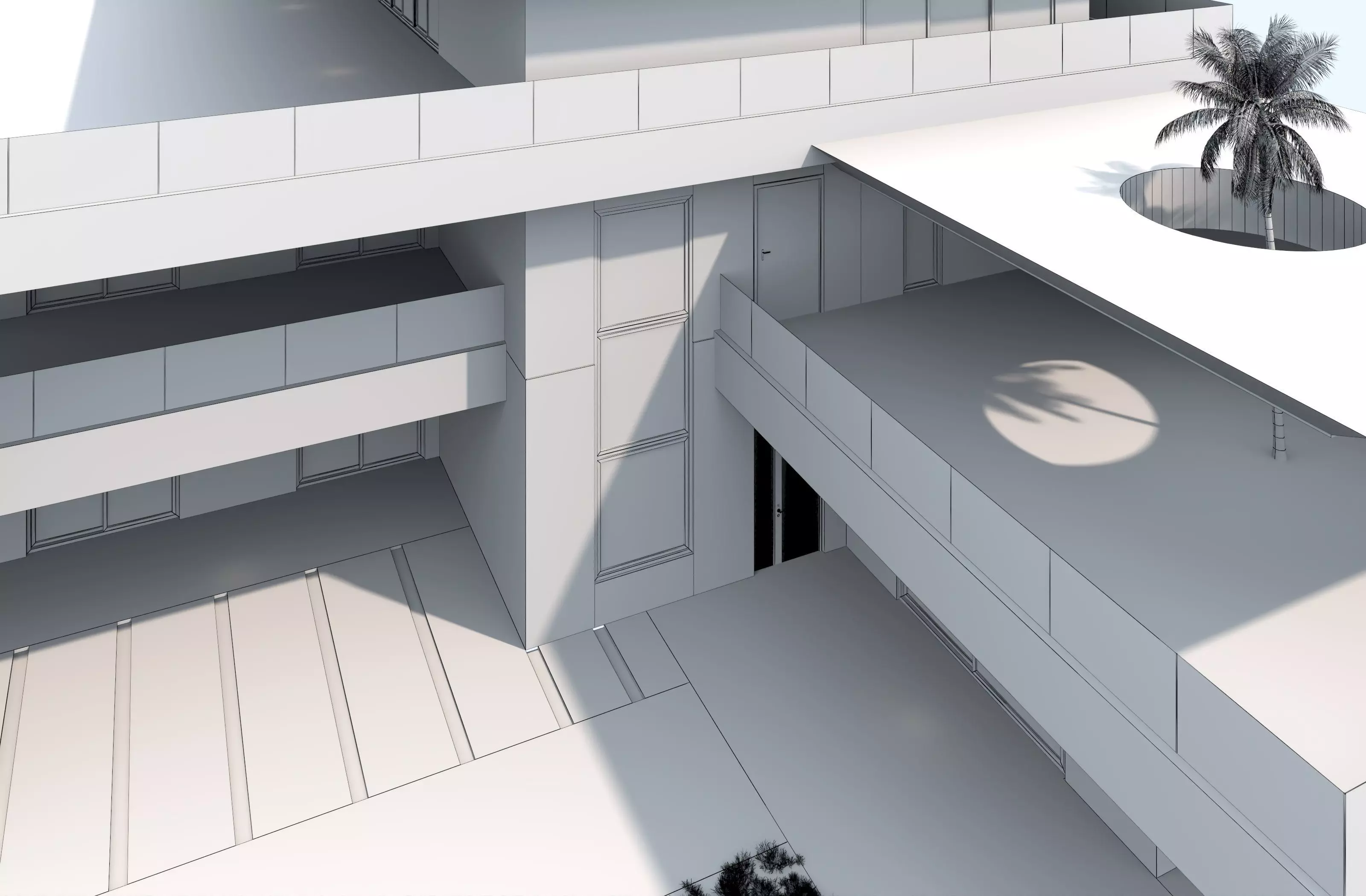 Modern house archicad Low-poly 3D model_19