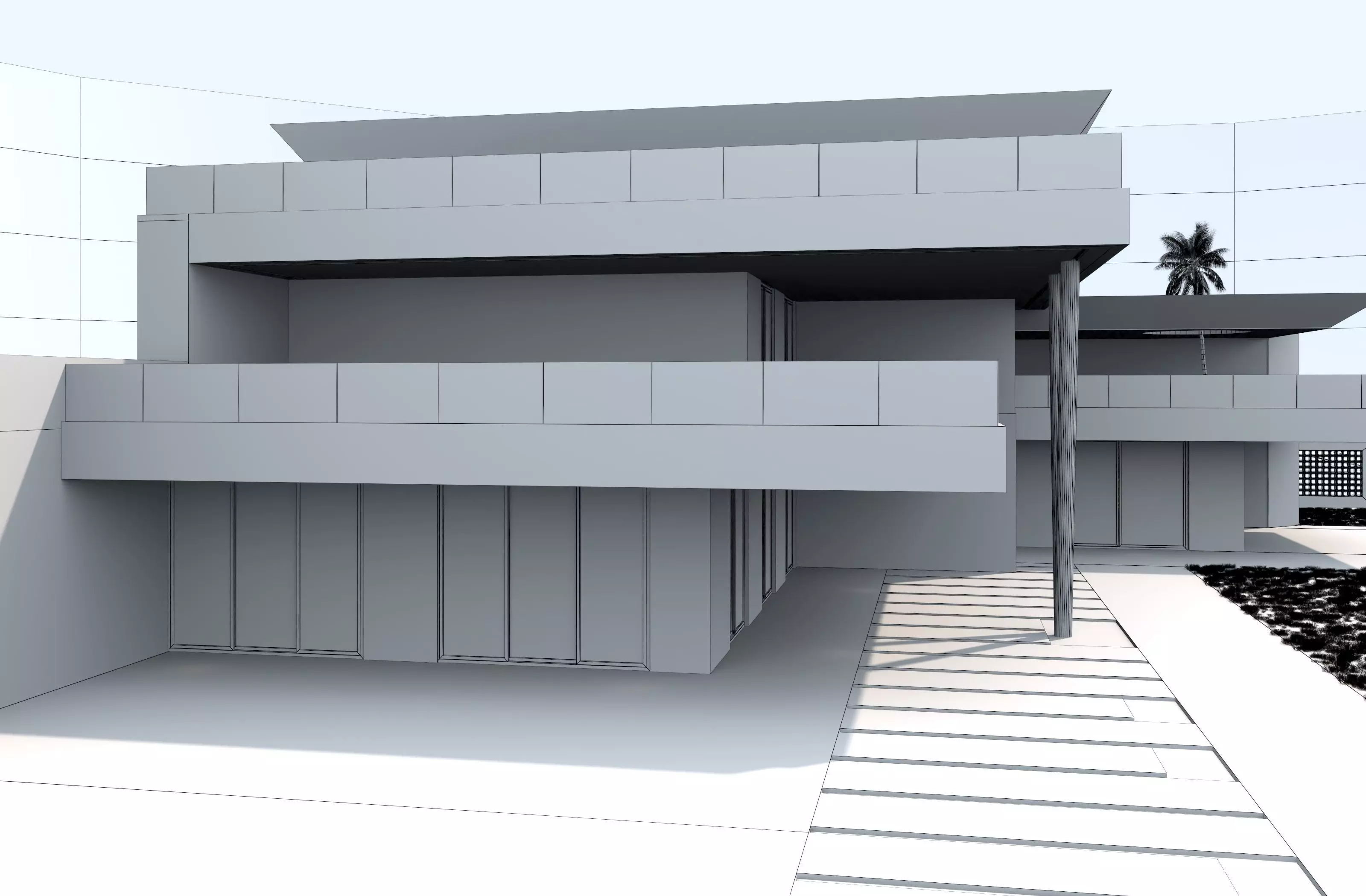 Modern house archicad Low-poly 3D model_21