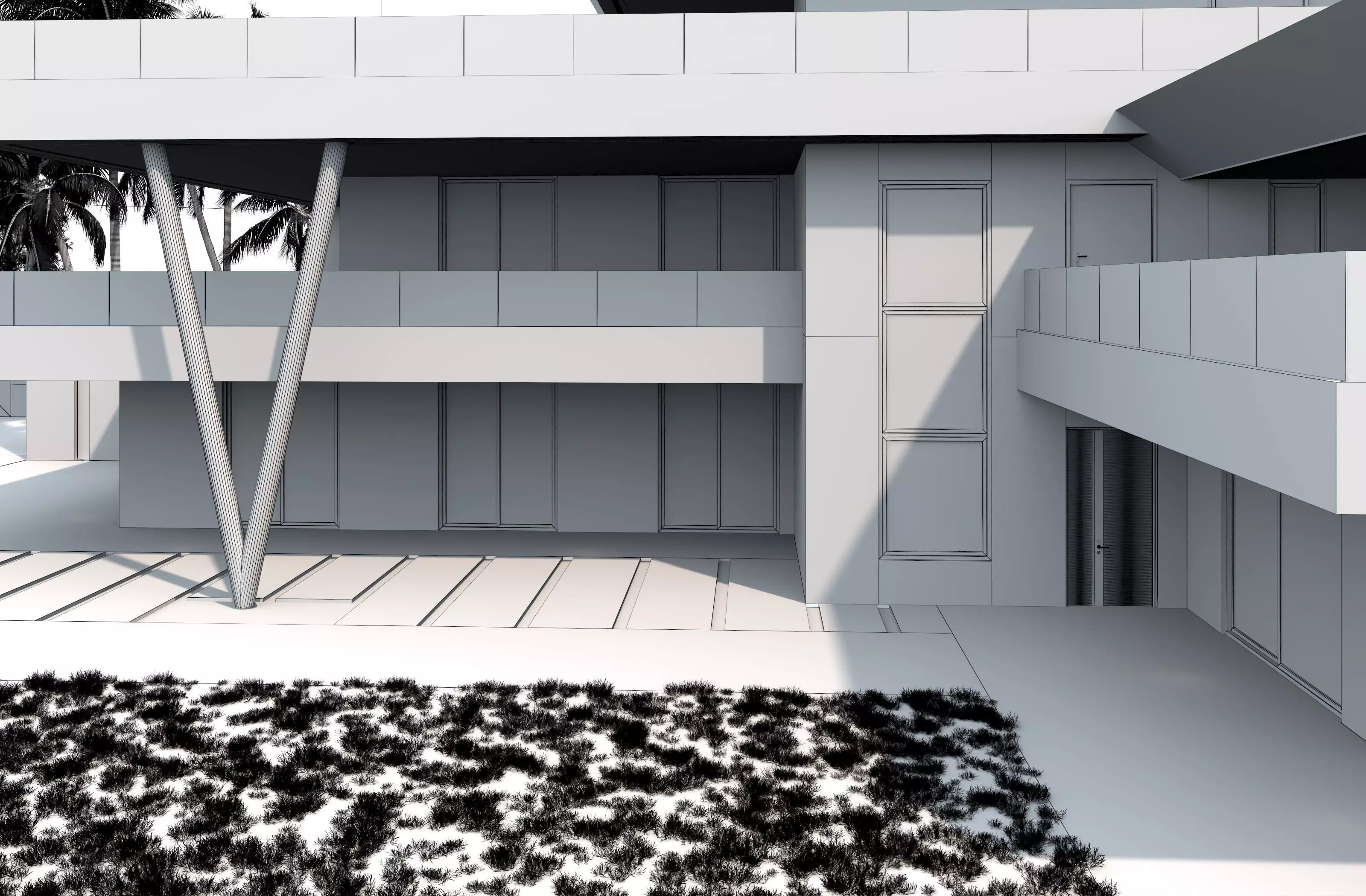 Modern house archicad Low-poly 3D model_18