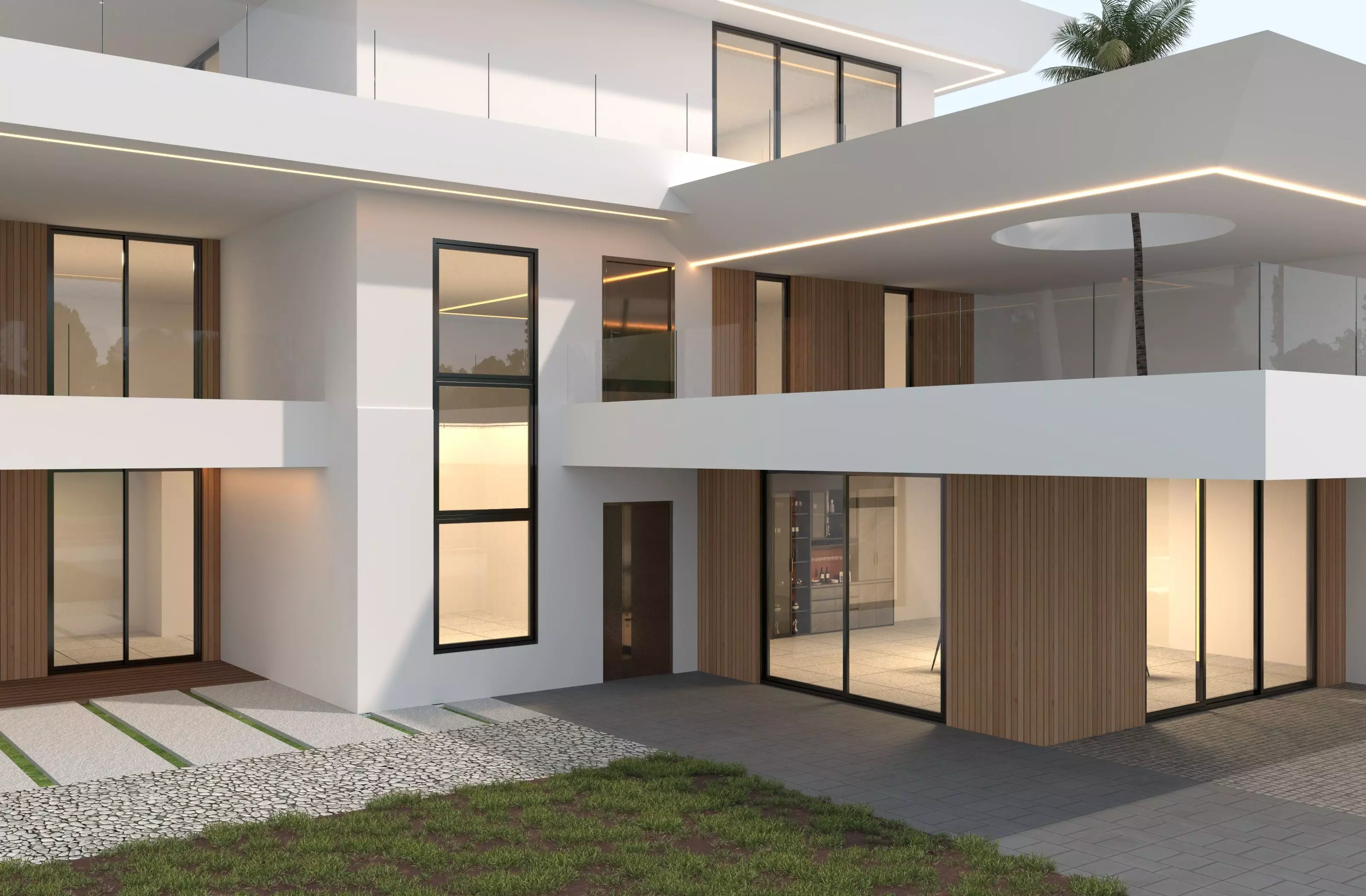 Modern house archicad Low-poly 3D model_7