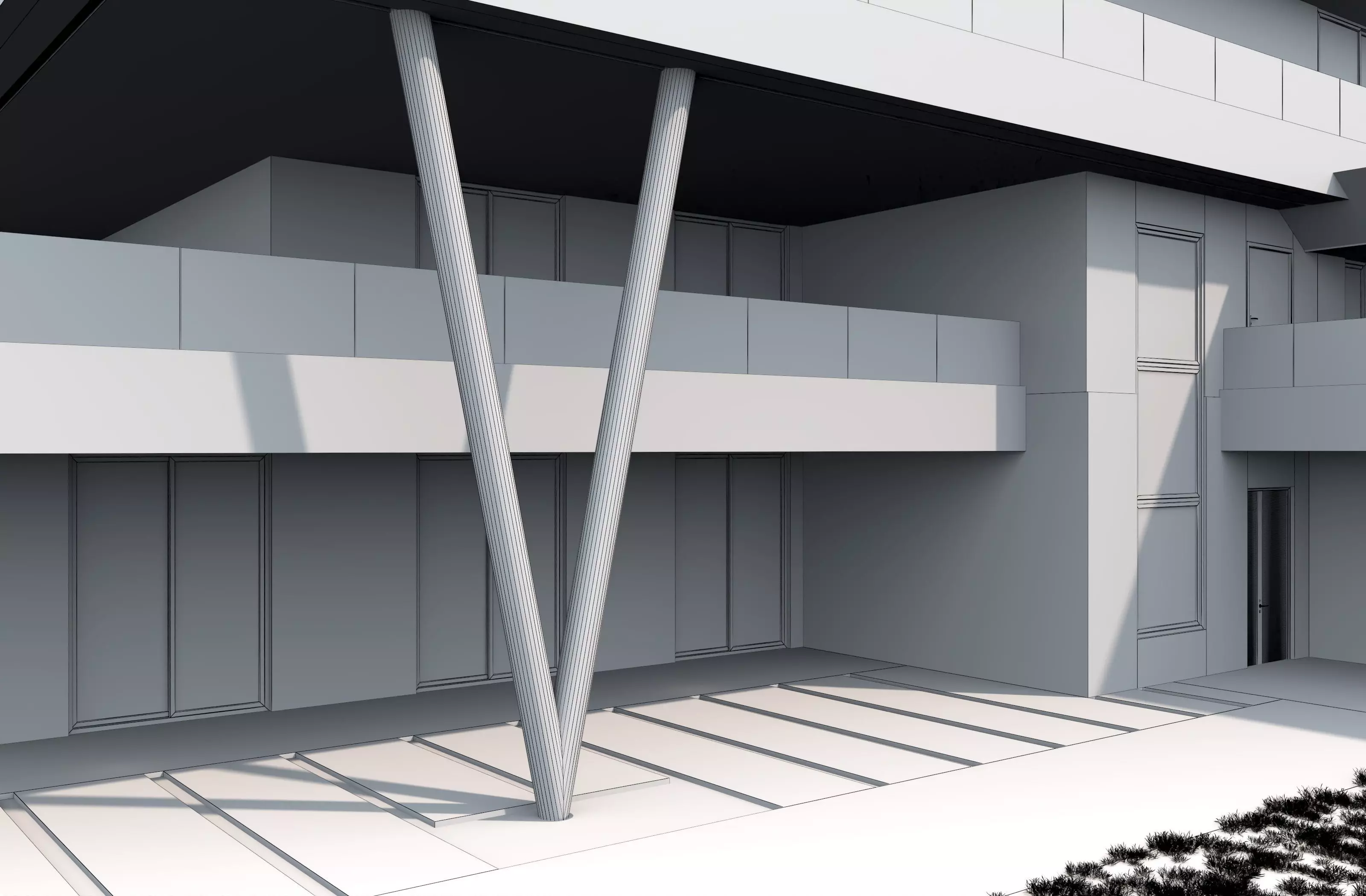 Modern house archicad Low-poly 3D model_15