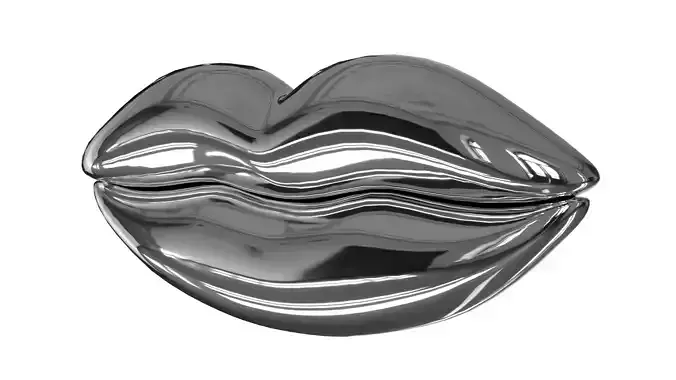 Lips Icon Silver PBR