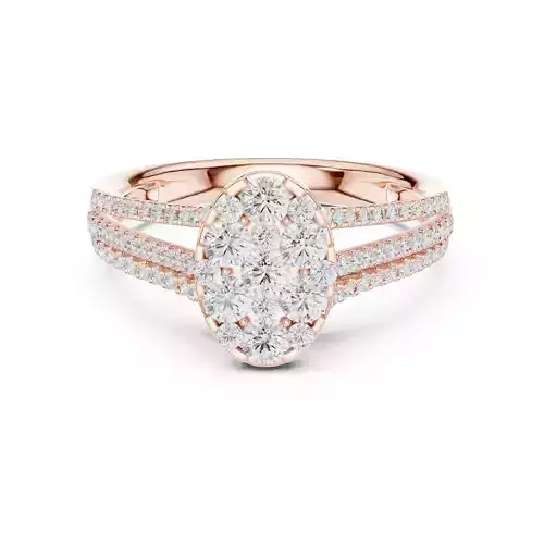 Double Split Shank Round Cut Wedding Ring ALL SIZES STL Video 3D print model