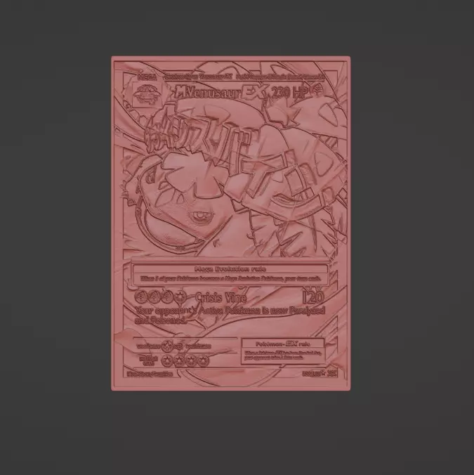 Mega Venusaur 4D Card Fan Custom 3D Printing File Pokemon 3D print model_3