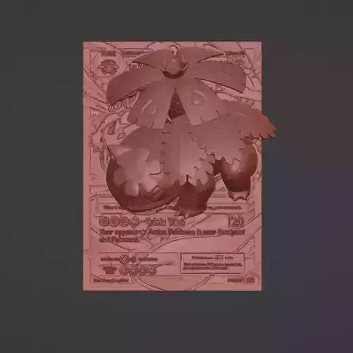 Mega Venusaur 4D Card Fan Custom 3D Printing File Pokemon