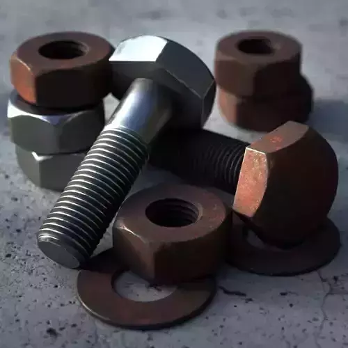 Rusty Bolts Set - PBR Low-poly 3D model
