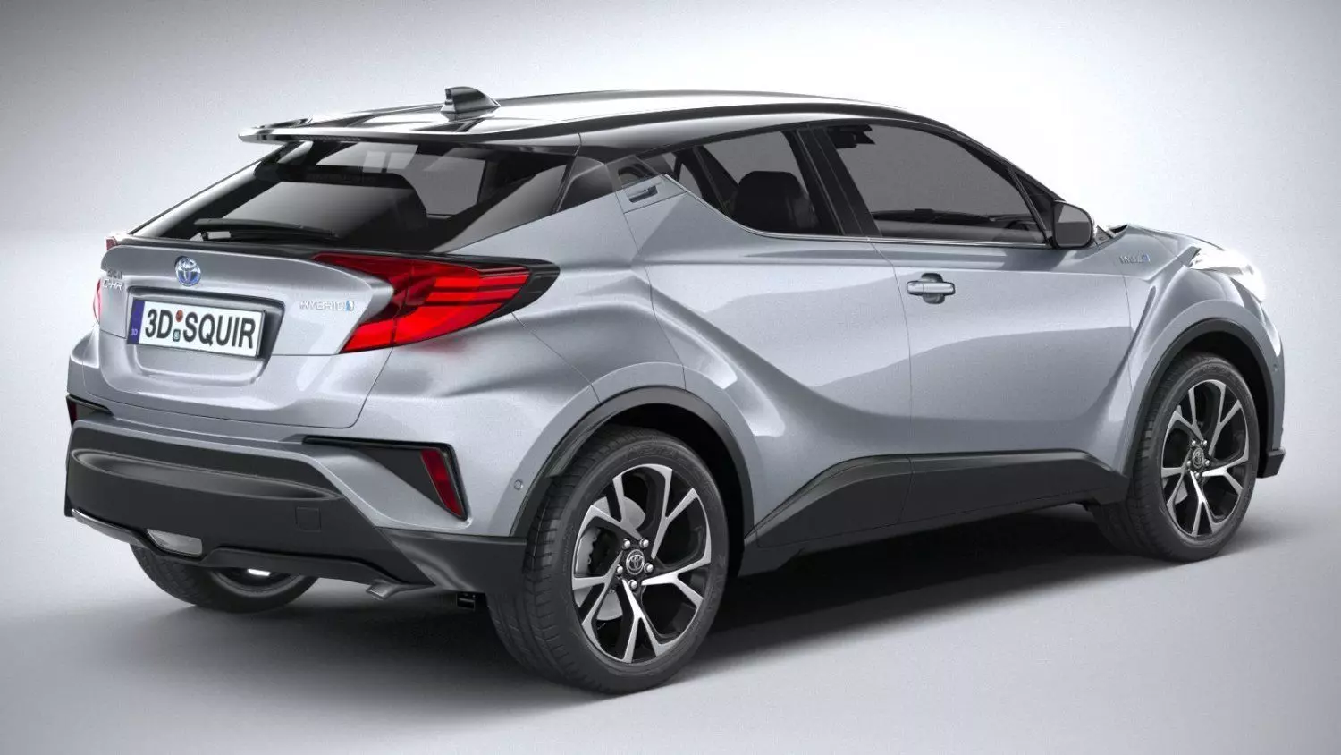 Toyota CHR Hybrid SUV High-Poly 3D Model Low-poly 3D model_10