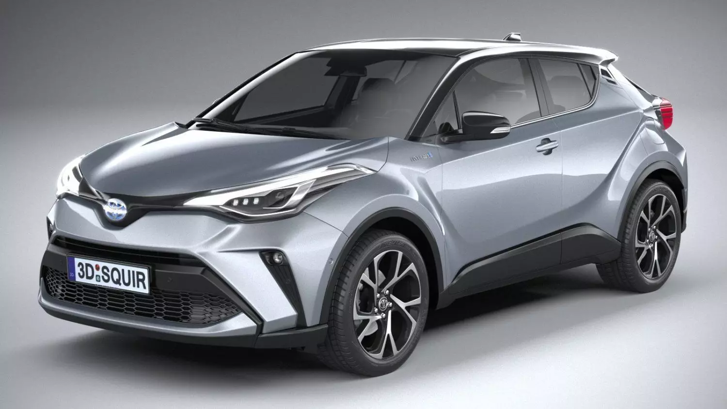 Toyota CHR Hybrid SUV High-Poly 3D Model Low-poly 3D model_19