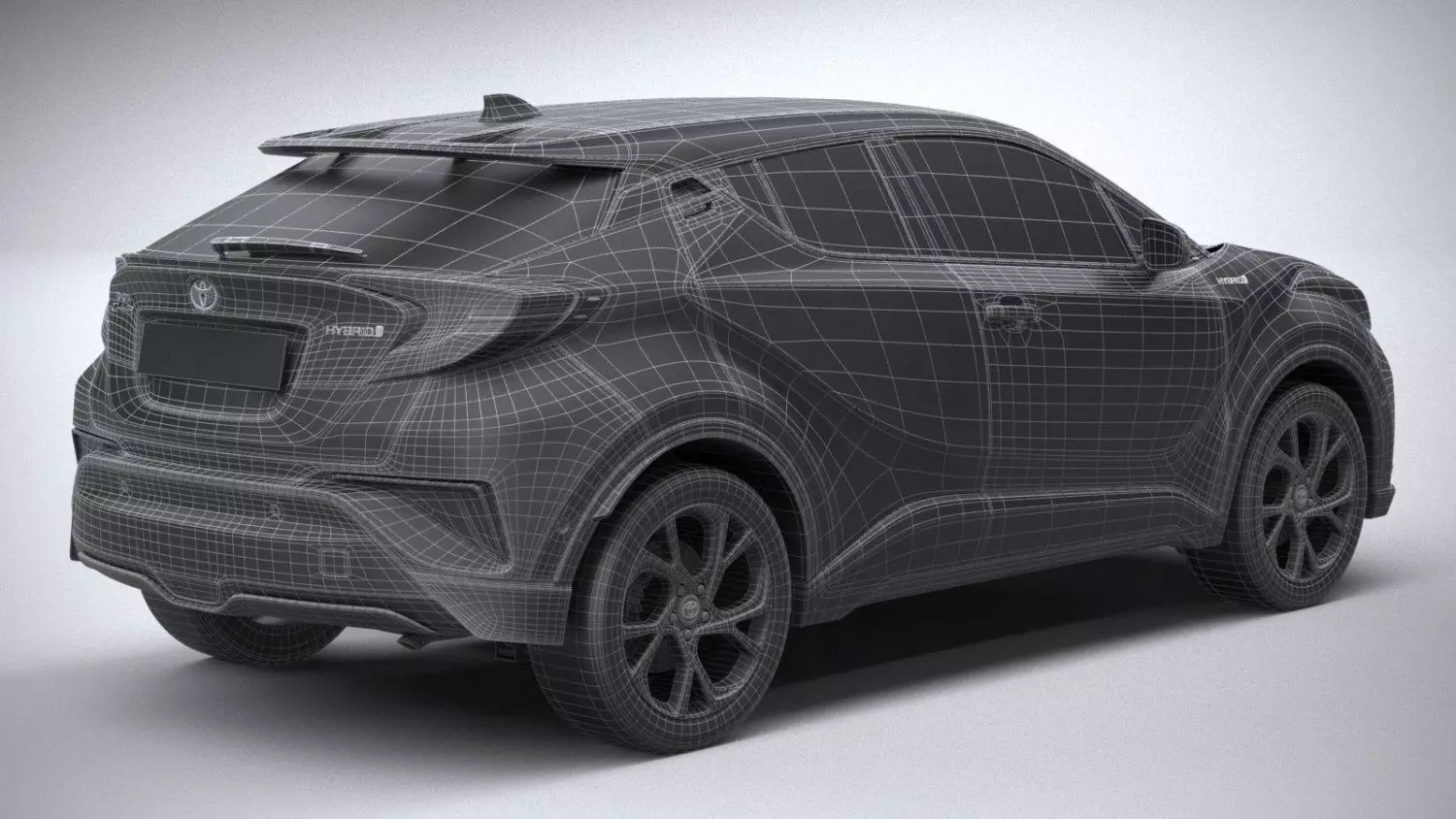 Toyota CHR Hybrid SUV High-Poly 3D Model Low-poly 3D model_27