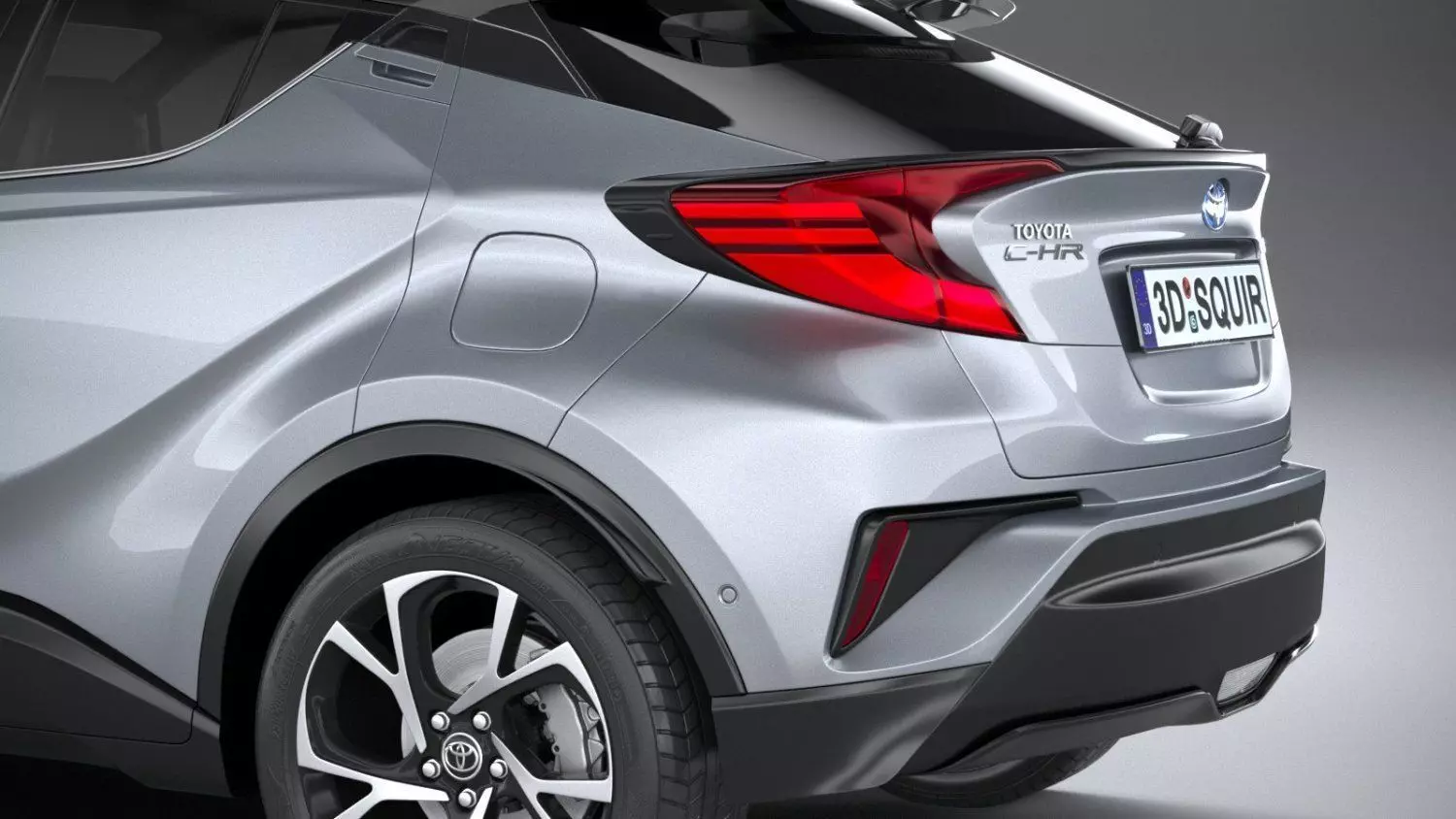 Toyota CHR Hybrid SUV High-Poly 3D Model Low-poly 3D model_15