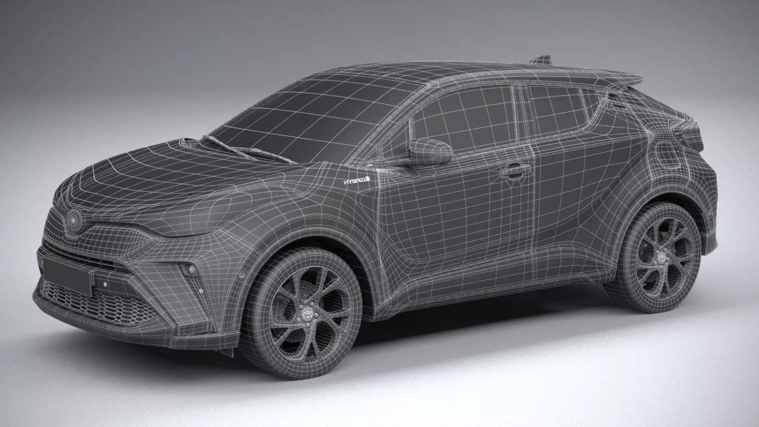 Toyota CHR Hybrid SUV High-Poly 3D Model Low-poly 3D model_3