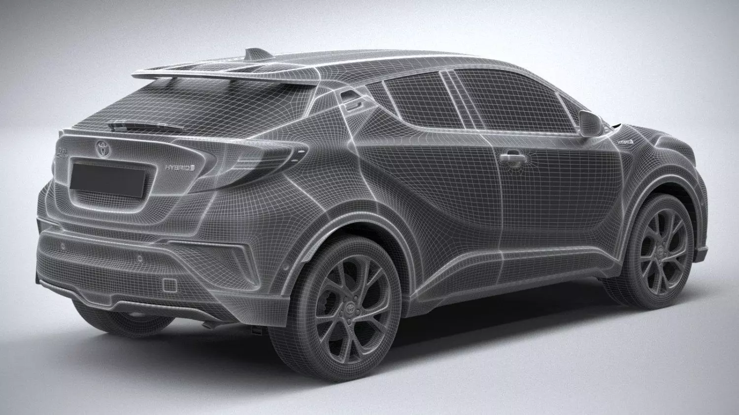 Toyota CHR Hybrid SUV High-Poly 3D Model Low-poly 3D model_11