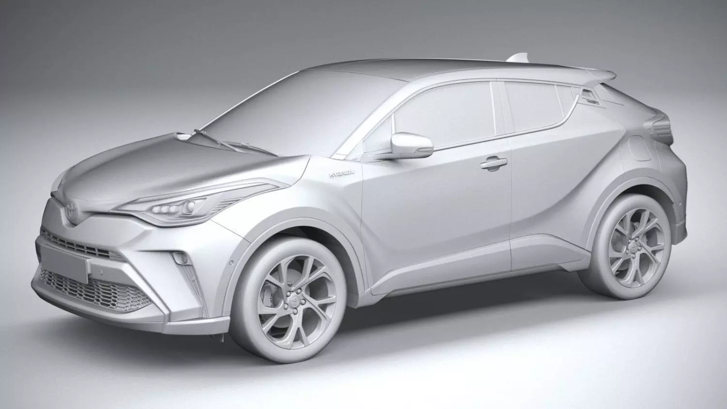 Toyota CHR Hybrid SUV High-Poly 3D Model Low-poly 3D model_4