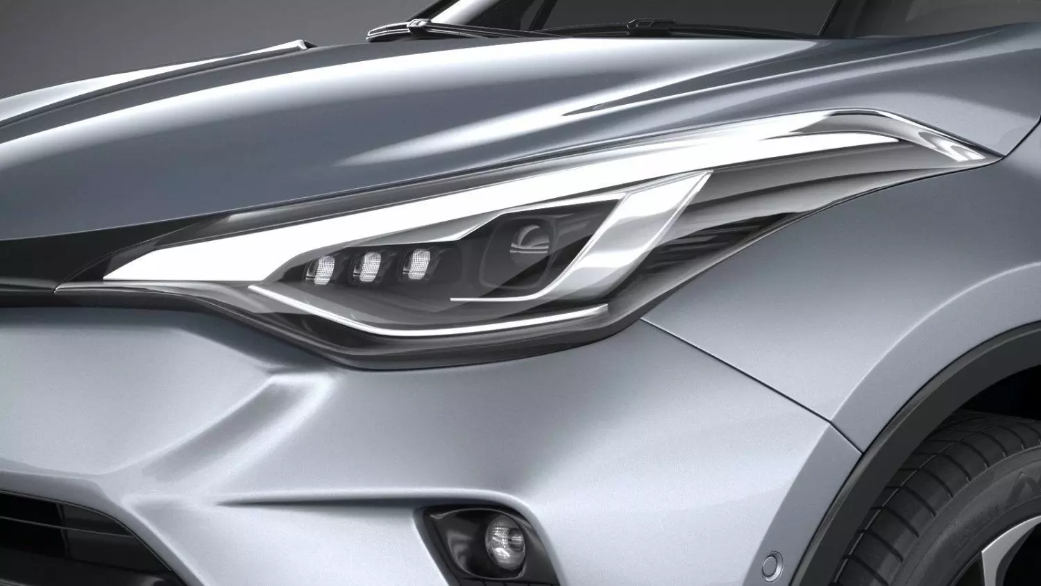 Toyota CHR Hybrid SUV High-Poly 3D Model Low-poly 3D model_6