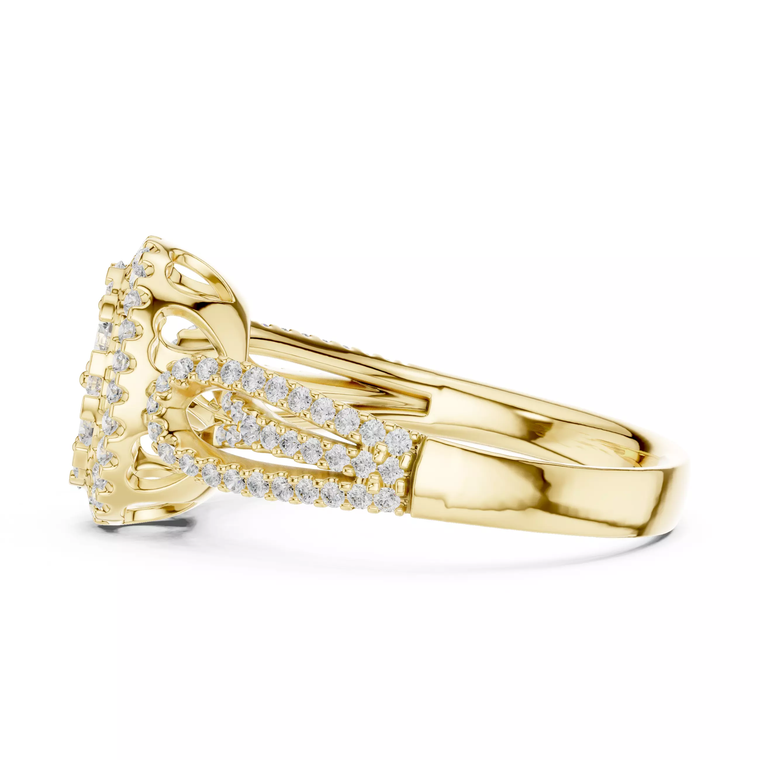 Double Split Shank Oval Engagement Ring ALL SIZES STL Video 3D print model_8