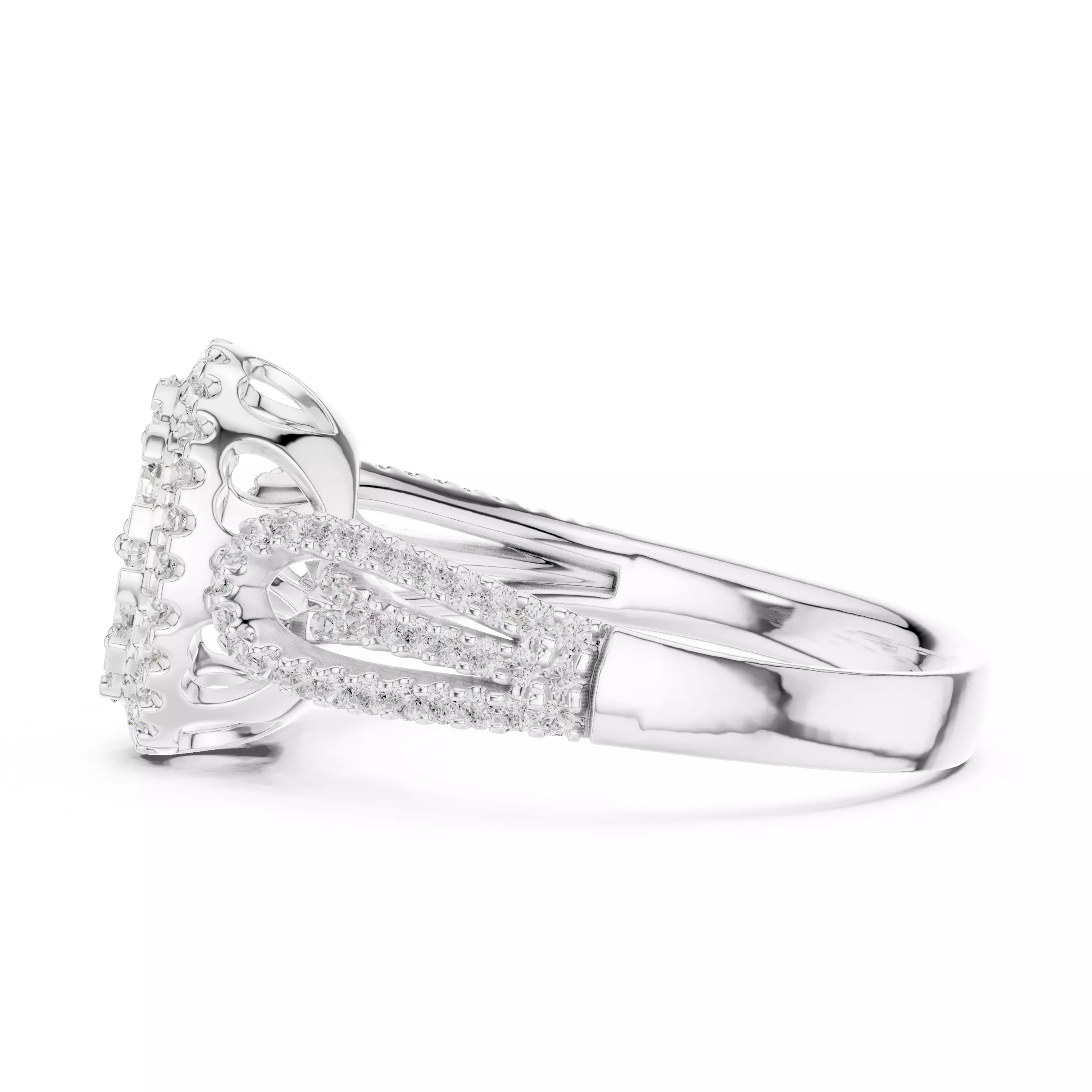 Double Split Shank Oval Engagement Ring ALL SIZES STL Video 3D print model_11