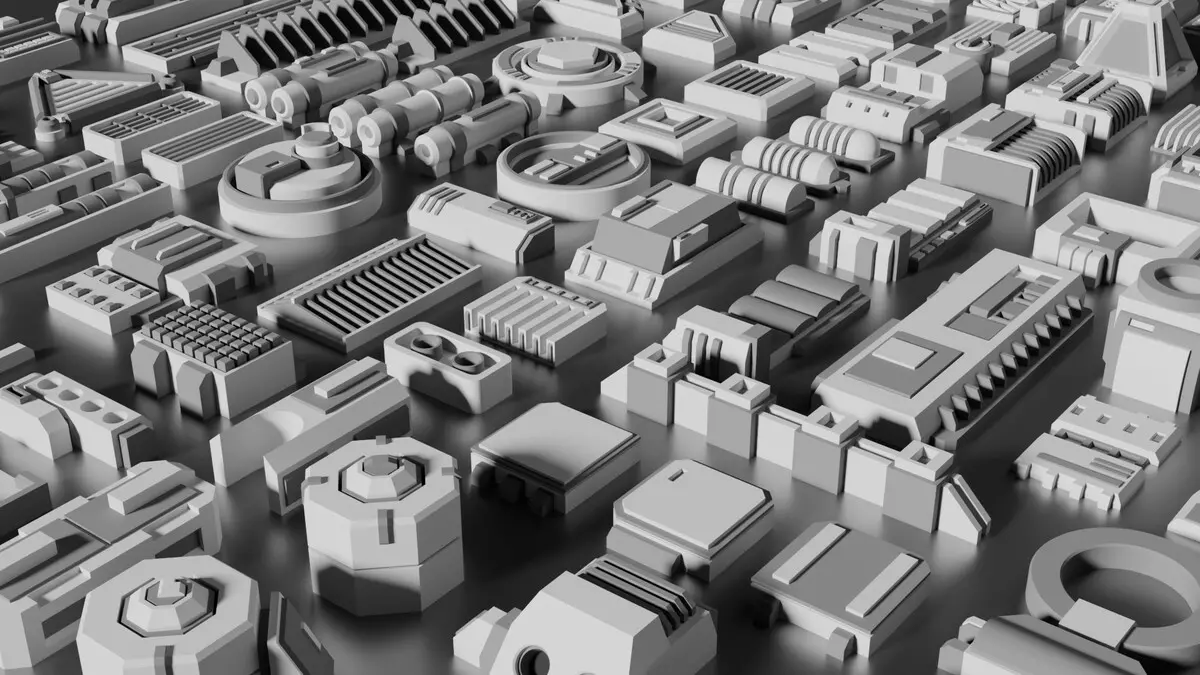 Sci Fi Greebles Pack 2 Free 3D model_1