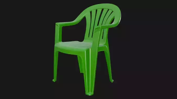 Plastic chair green 3d model