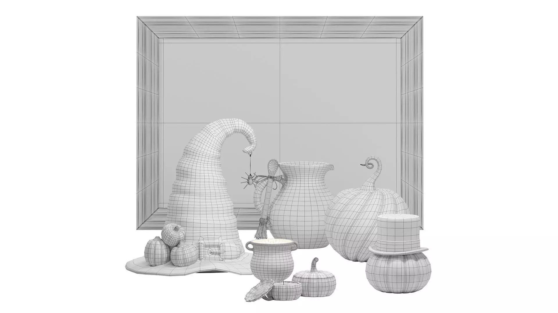 Halloween interior decoration set 01 3D model_2