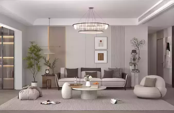Modern Living Room 3D Model