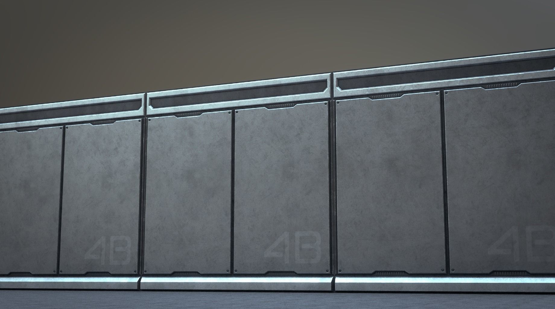 Sci-Fi Wall Panel - PBR Low-poly 3D model_4
