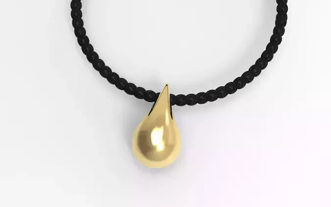 Drop Shaped Pendant With leather rope