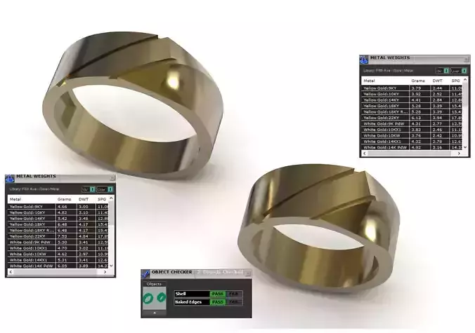 Wedding STL 3D gold Rings Set model cr0047