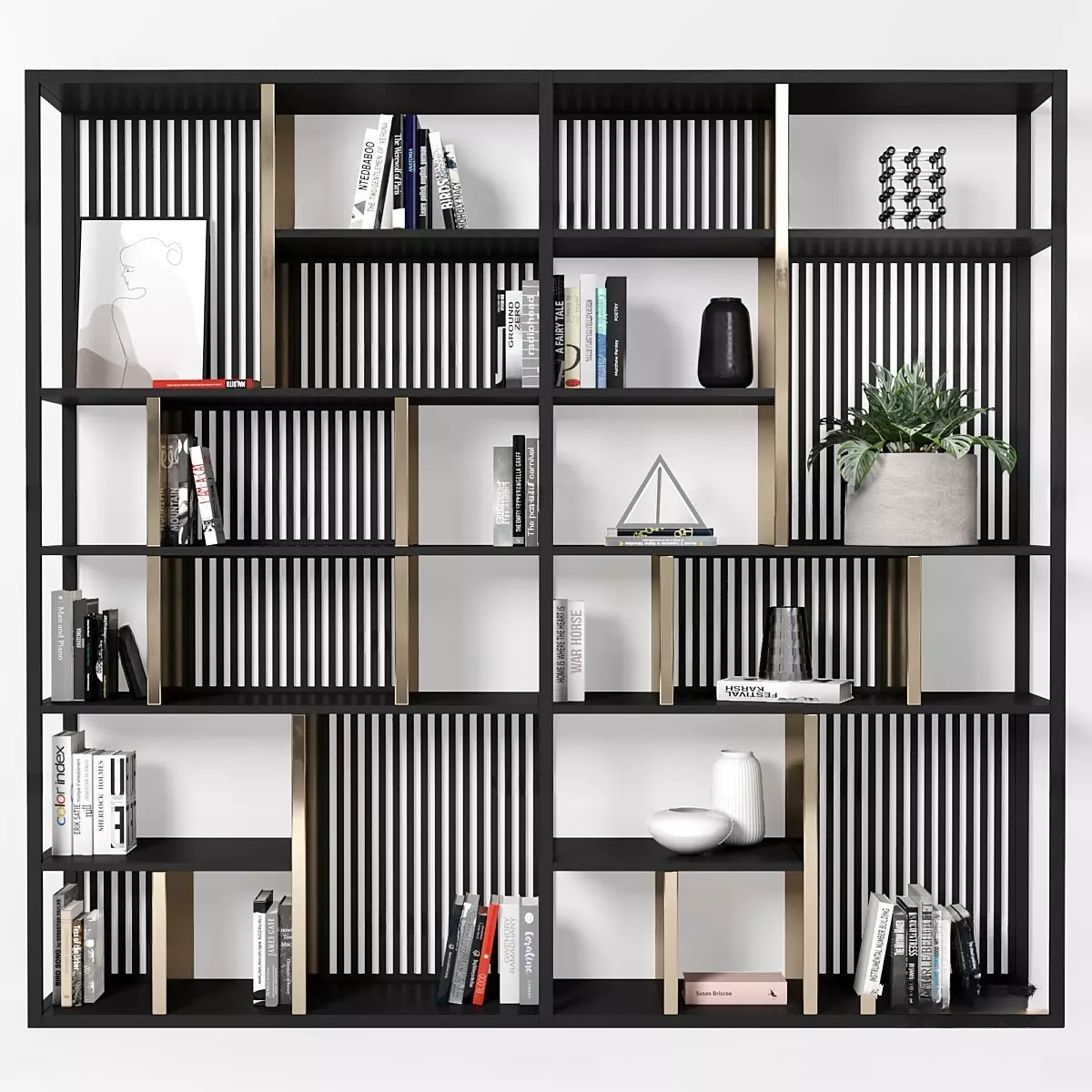 Modern Bookcase Shelf 3D Model 3D model