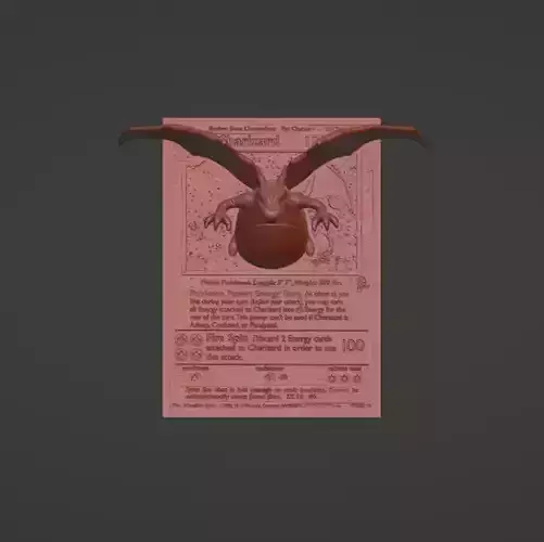 Clone Charizard 4D Card Fan Custom 3D Printing File Pokemon 
