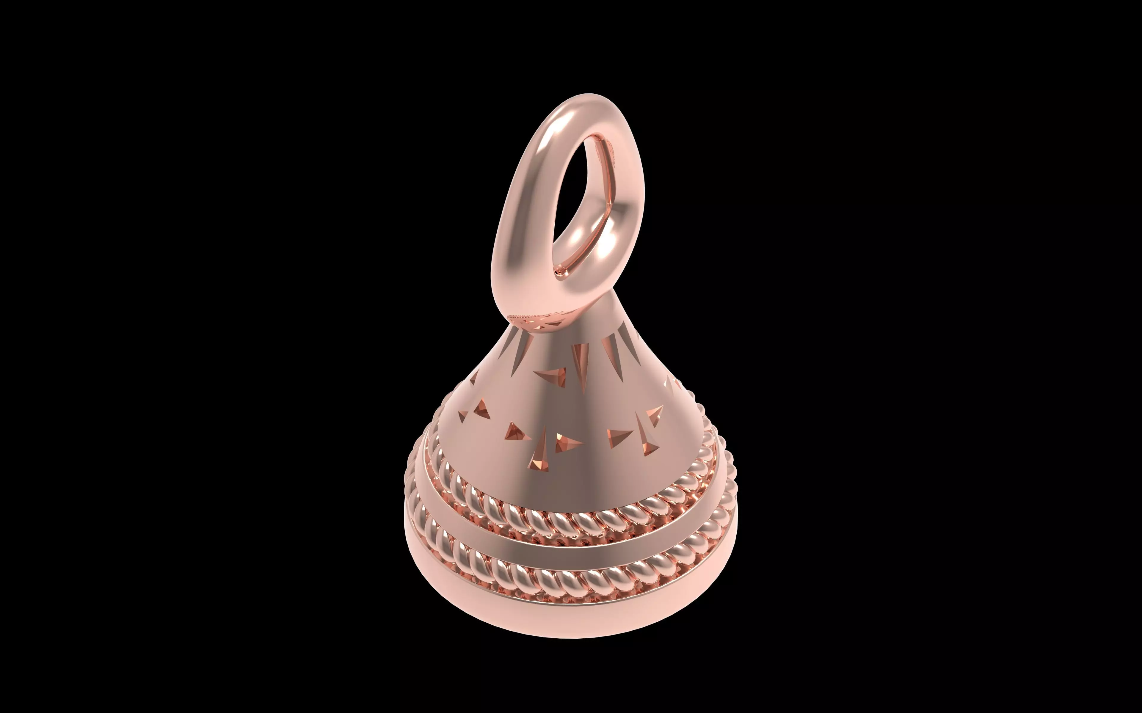 Bell Pendant 3D print model_9