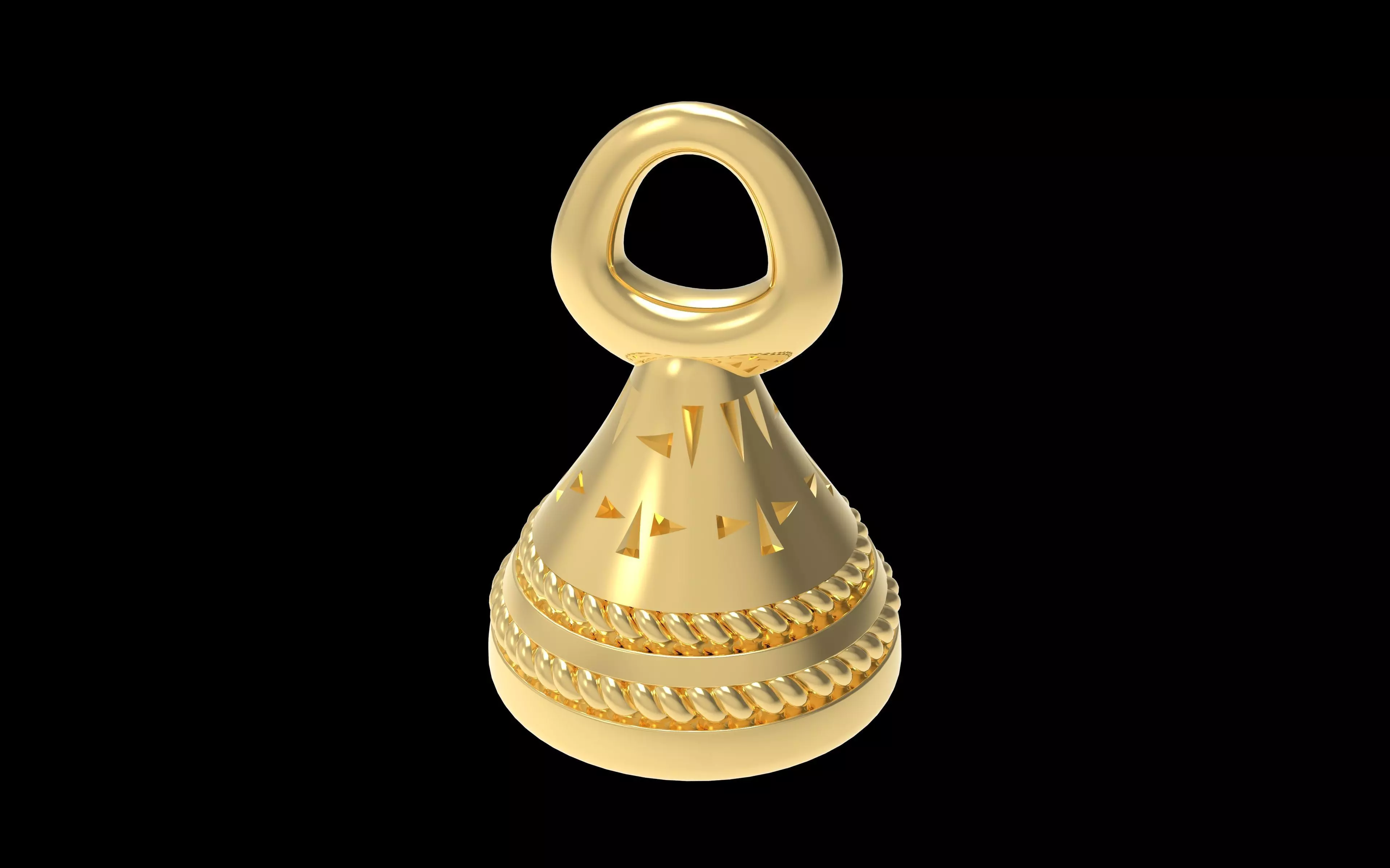Bell Pendant 3D print model_5