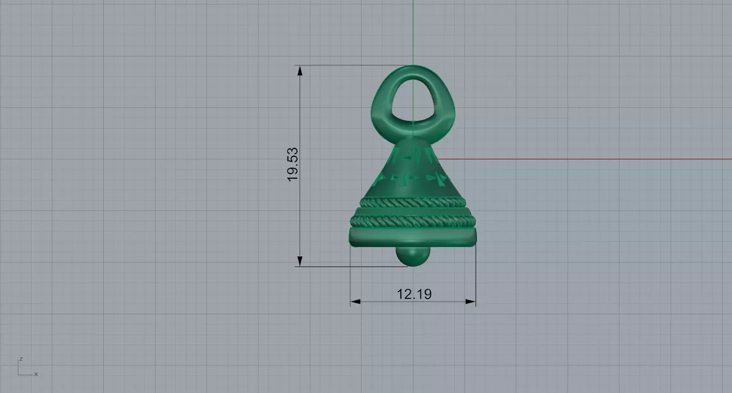 Bell Pendant 3D print model_3
