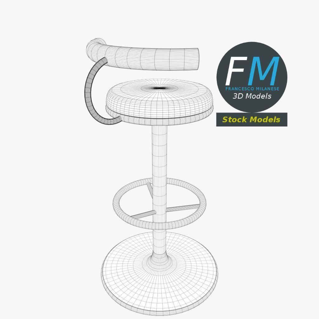 Bar stool 3 3D model_8