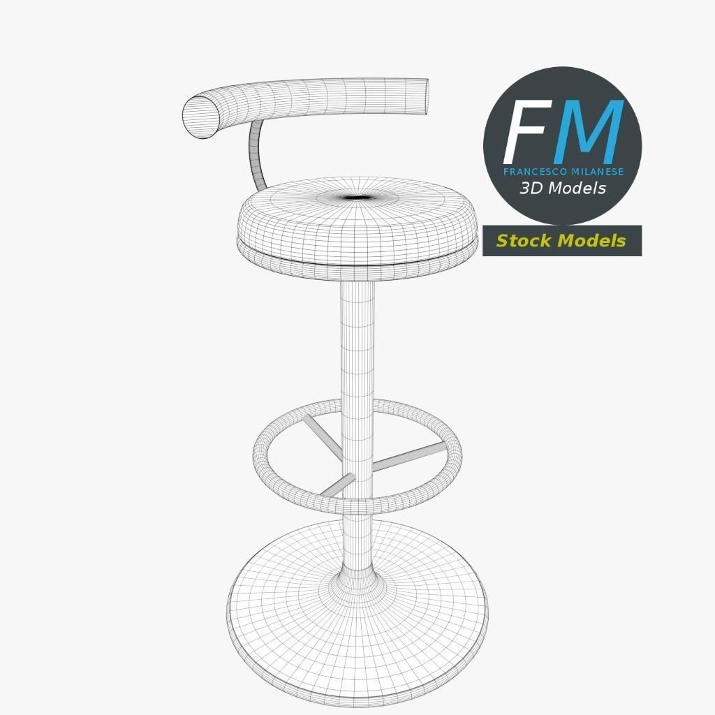 Bar stool 3 3D model_7