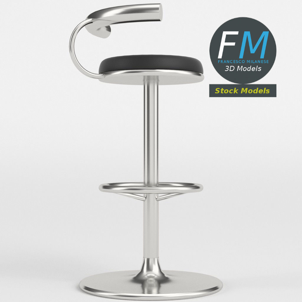 Bar stool 3 3D model_4