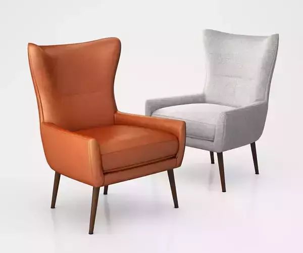 Erik Upholstered Wing Chair by West Elm 3D model