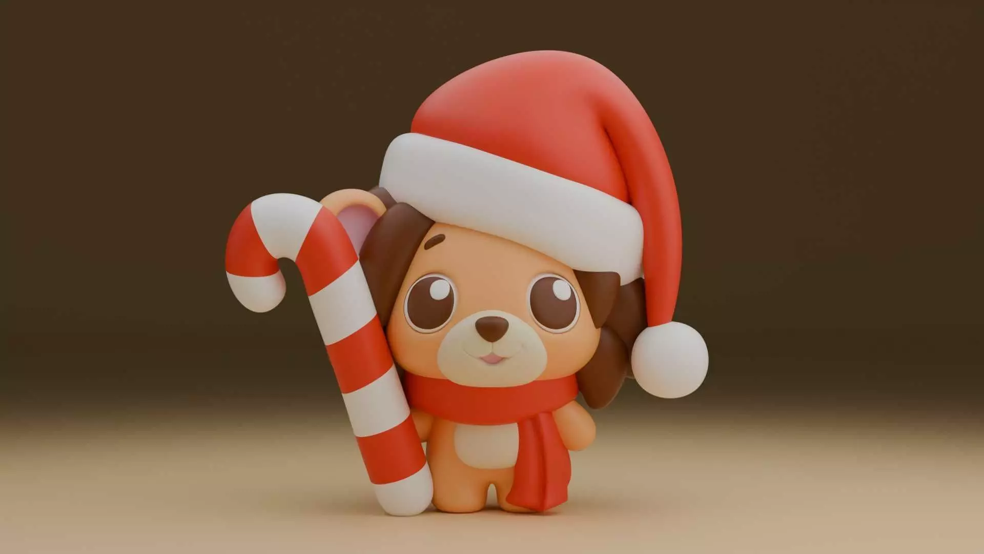 Christmas lion figure  3D print model_0