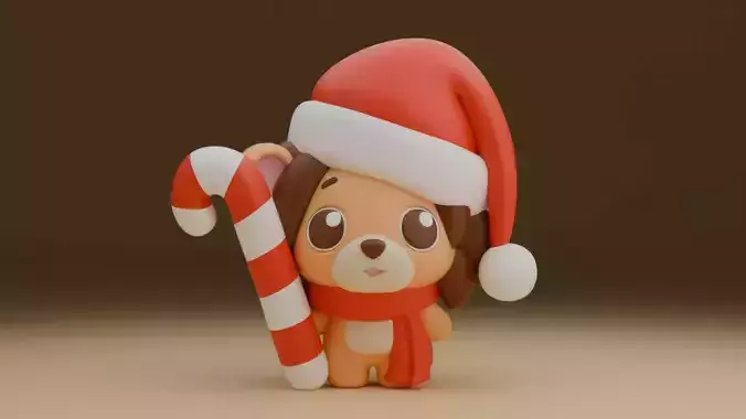 Christmas lion figure  3D print model