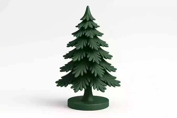 3D Christmas Tree Model Festive Holiday Scene 3D print model