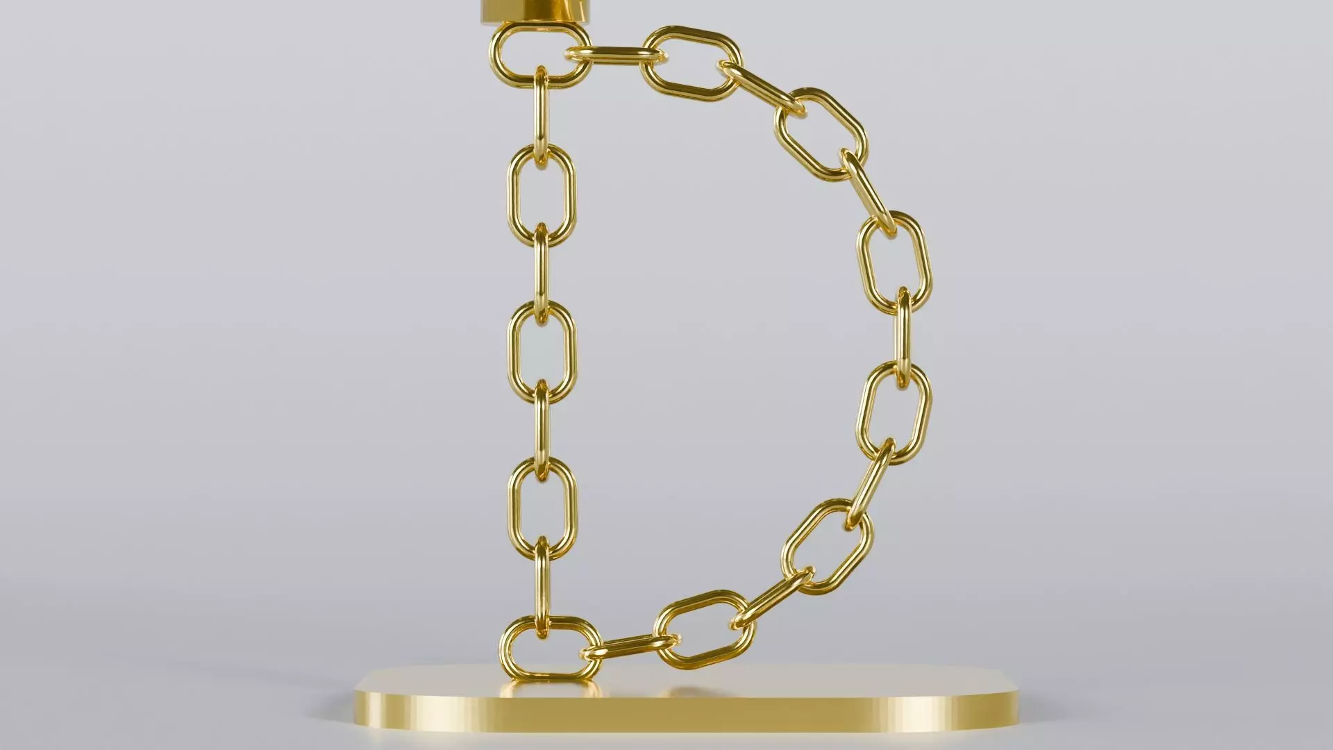 Alphabet D Chain Gold Candleholder 3D Model True 4K PBR Renders Low-poly 3D model_4