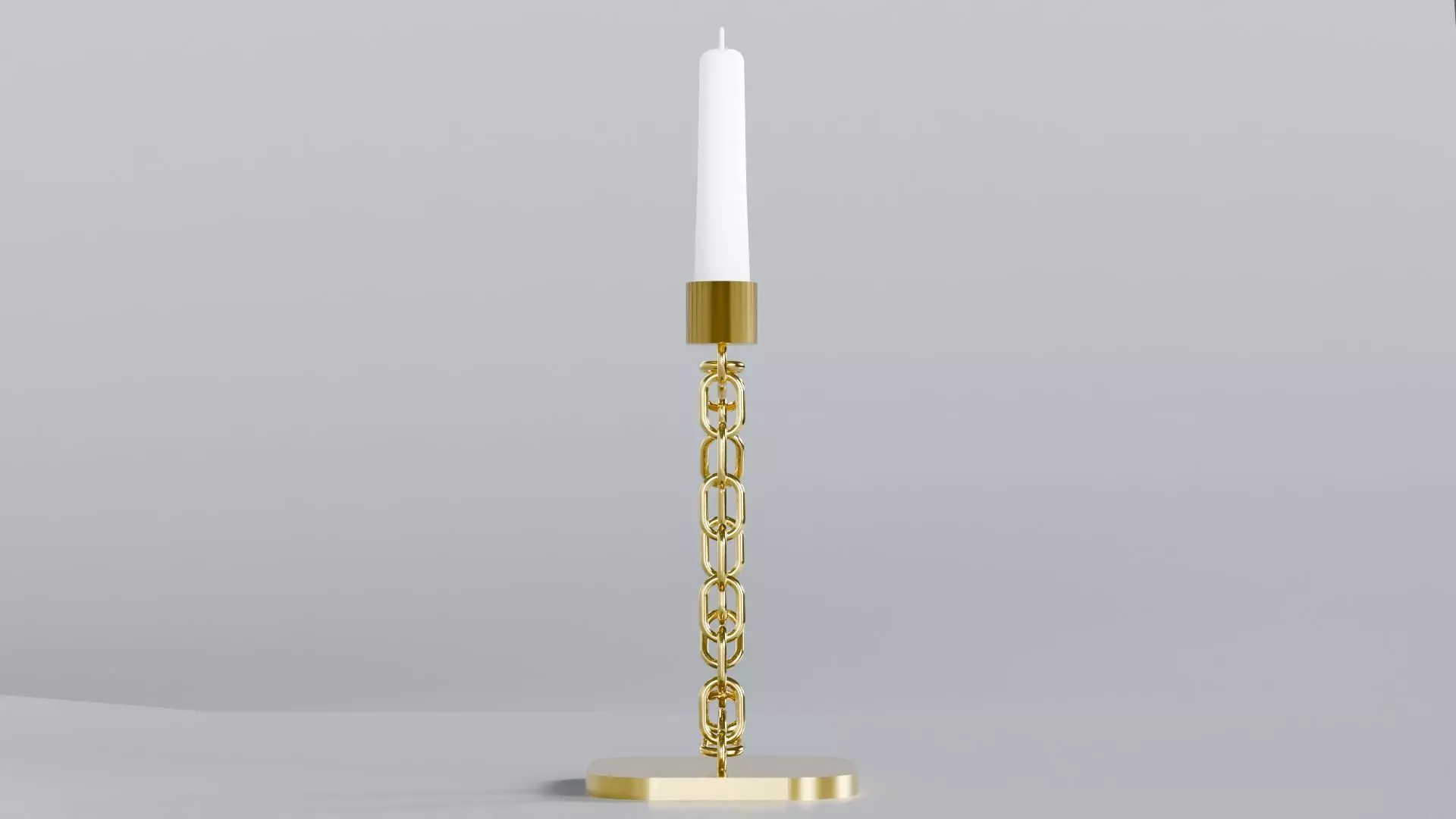 Alphabet D Chain Gold Candleholder 3D Model True 4K PBR Renders Low-poly 3D model_2