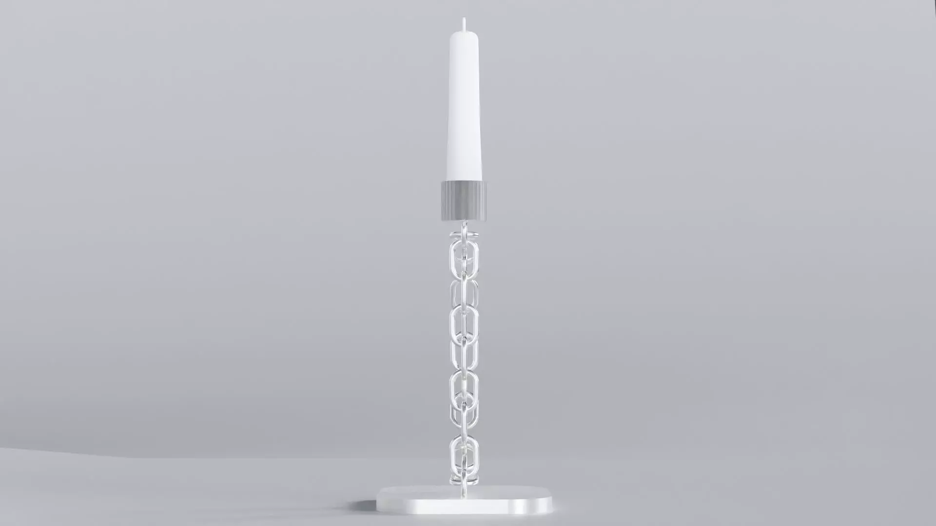 Alphabet D Chain Silver Candleholder 3D Model True 4K PBR Render Low-poly 3D model_2