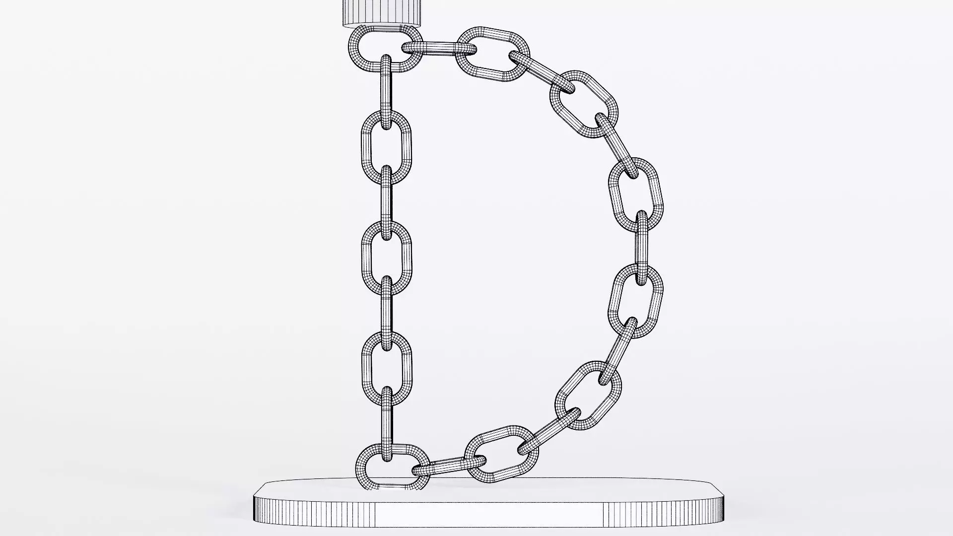 Alphabet D Chain Silver Candleholder 3D Model True 4K PBR Render Low-poly 3D model_10