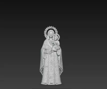 3D Virgin Mary Statue Model Holy Christmas Art 3D print model_1