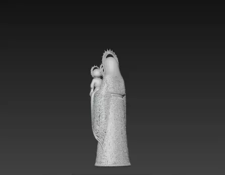 3D Virgin Mary Statue Model Holy Christmas Art 3D print model_7