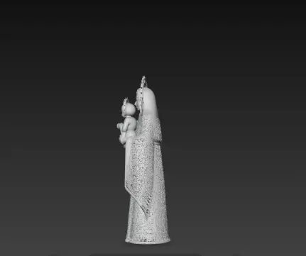 3D Virgin Mary Statue Model Holy Christmas Art 3D print model_8